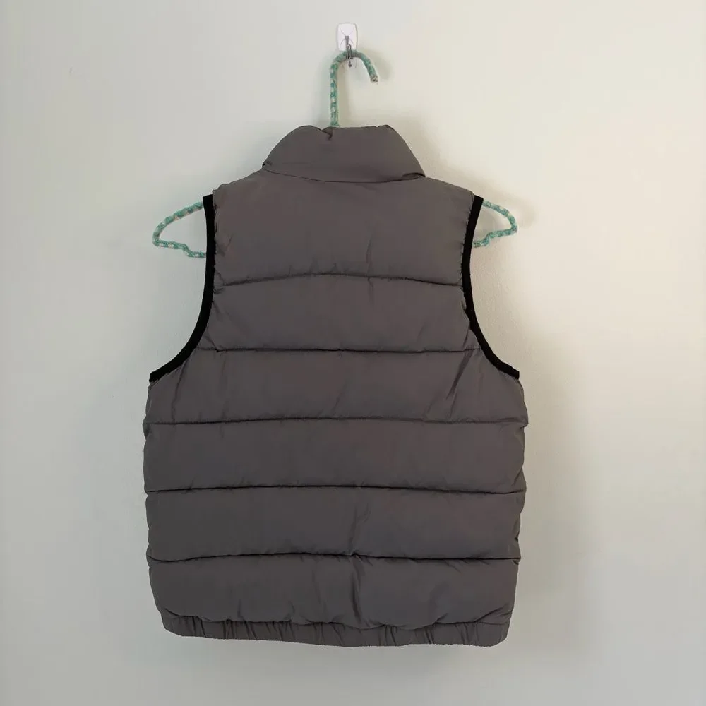 Gap Kids Small Gray Puffer Vest Quilted Zip Up Lightweight Outerwear